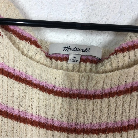🍒BOGO🍒 Madewell Marin Sweater Tee in Stripe Retro Beige Pink - Picture 7 of 10